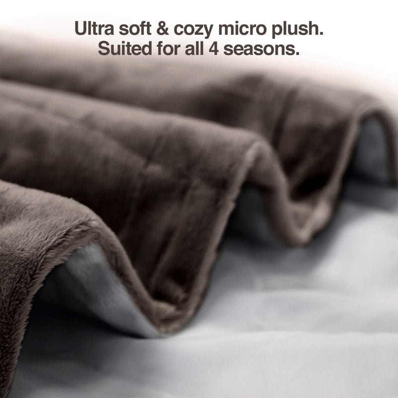 PetFusion Premium Dog Blanket, Cat Blanket | Ultra Soft Pet Blanket Available in Plush or Quilted, 2 Colors (Grey, Brown) | Perfect Blanket for Small Dogs & Large Dogs. 12 Month Warranty Small 31 x 27" - PawsPlanet Australia