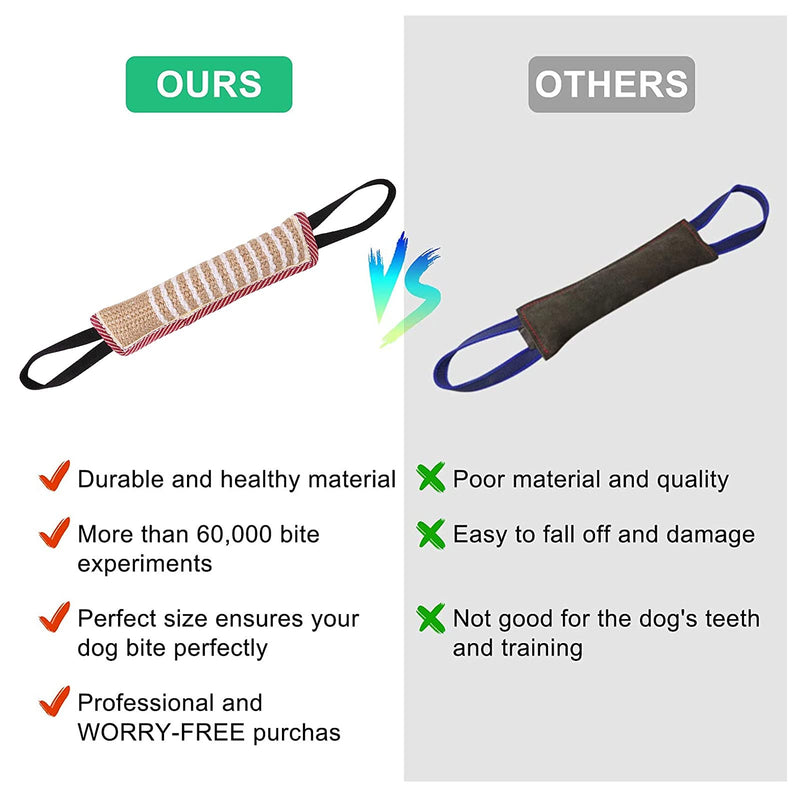 Tug toy dog, bite sausage for dogs, jute bite sausage dog K9 training with 2 handles, chew toy dogs, dog toy, dog training accessories, toy dog indestructible, dog toy robust C - PawsPlanet Australia