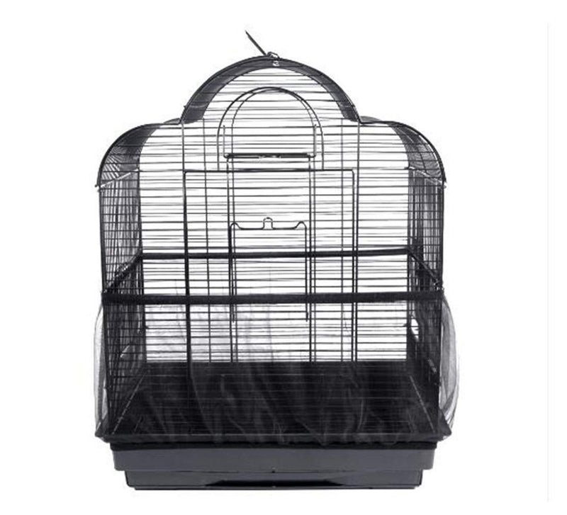 TIANRUOXIAOKE Universal Bird Cage Seed Catcher Seeds Guard Parrot Mesh Net Cover Stretchy Shell Skirt Traps Cage Basket Soft Airy Parrot Cage Skirt S Black - PawsPlanet Australia