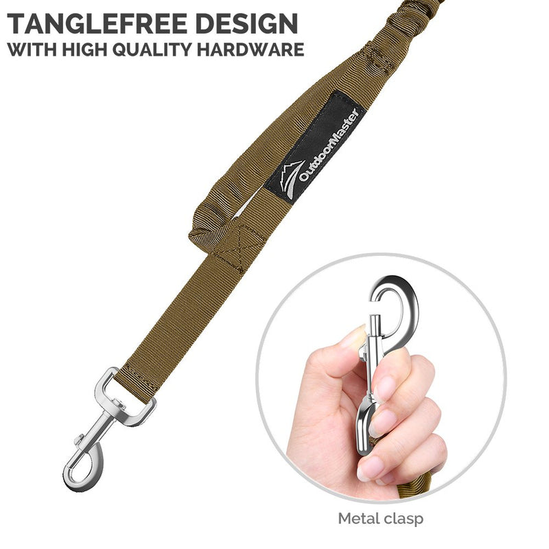 [Australia] - OutdoorMaster Bungee Dog Leash, Improved Dog Safety & Comfort Advanced: Tan 