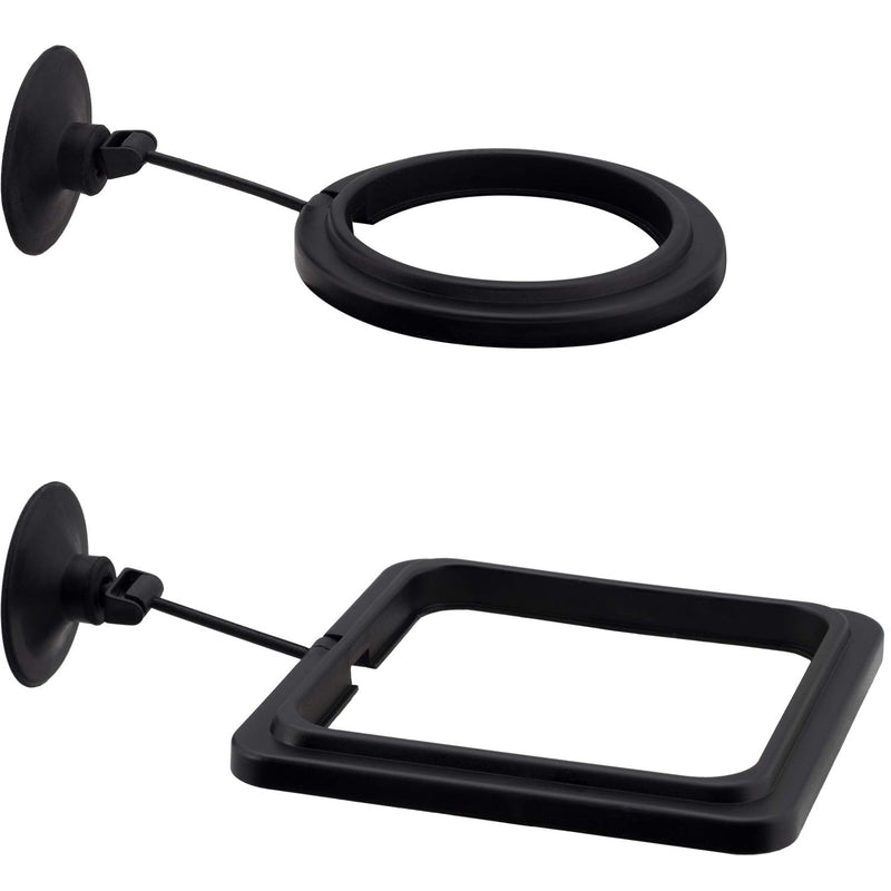 OIIKI 2 Pack Fish Feeding Ring, Aquarium Fish Floating Food Feeder, Square Shape with Suction Cup Black - PawsPlanet Australia
