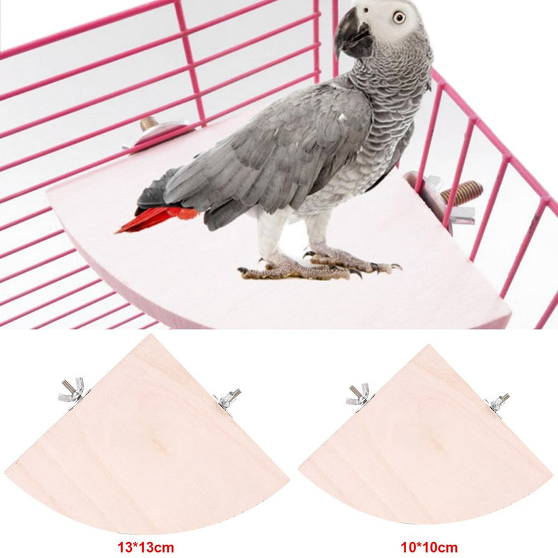 2Pcs Hamster Platforms, Wooden Fan-shaped Rest Stand Corner Jumping Platform Small Animal Chew Bite Toys for Parrots Squirrel Guinea Pig - PawsPlanet Australia