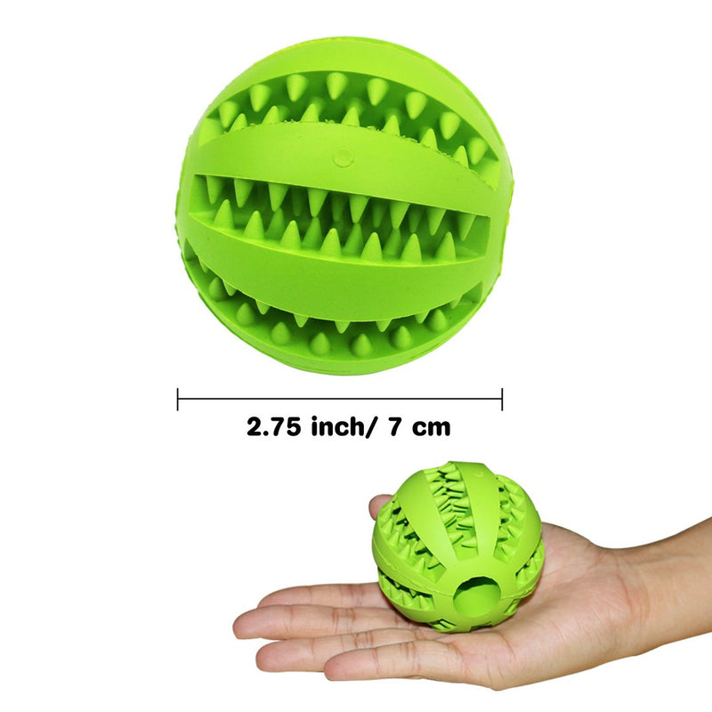 [Australia] - Idepet Dog Toy Ball, Nontoxic Bite Resistant Toy Ball for Pet Dogs Puppy Cat, Dog Pet Food Treat Feeder Chew Tooth Cleaning Ball Exercise Game IQ Training Ball 2 Pack- Blue & Green 