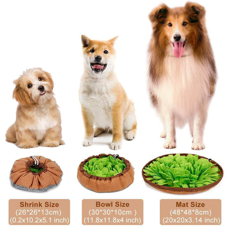 AEITPET Snuffle Mat for Dogs, Dog Pet Snuffle Feeding Mat, Small Dog Training Pad Pet Pet Activity Mat for Foraging Skill, Puppy Training Pad Puzzle Toys Encourages Natural Foraging Skills (brown) - PawsPlanet Australia