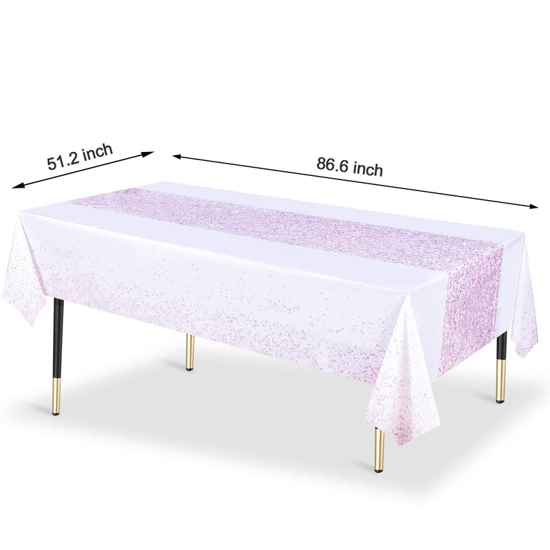 4Pack Rectangle Tables Rose Gold Plastic Tablecloths ，Waterproof Disposable Table Cloths for Parties, Wedding Birthday Anniversary Christmas Wedding Meeting - 51.2" x 86.6" - PawsPlanet Australia
