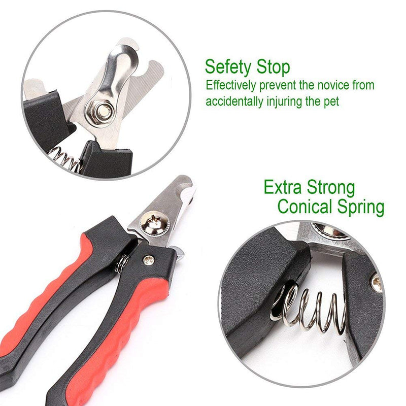 SXYHKJ Claw scissors, professional claw scissors, dog cat claw pliers with protective device, safety lock and nail file, perfect paw scissors for small, medium-sized dogs and cats (red) red - PawsPlanet Australia
