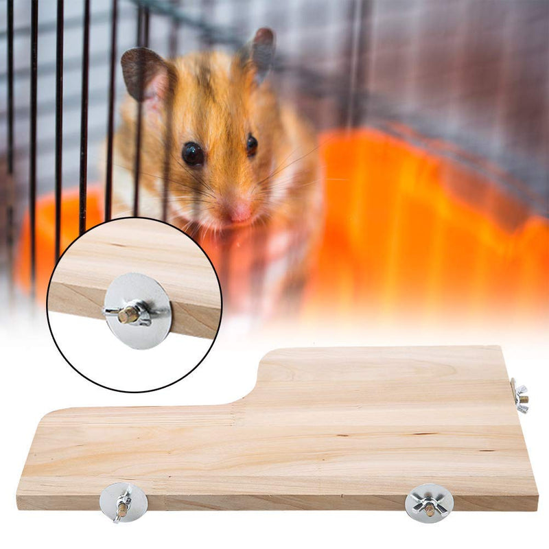 Zerodis Small Animals Natural Wooden Stand Platform Toys L-shaped Pet Springboard Toy Jumping Climbing Springboard Toy for Chinchilla Guinea Pig Squirrel Totoro - PawsPlanet Australia