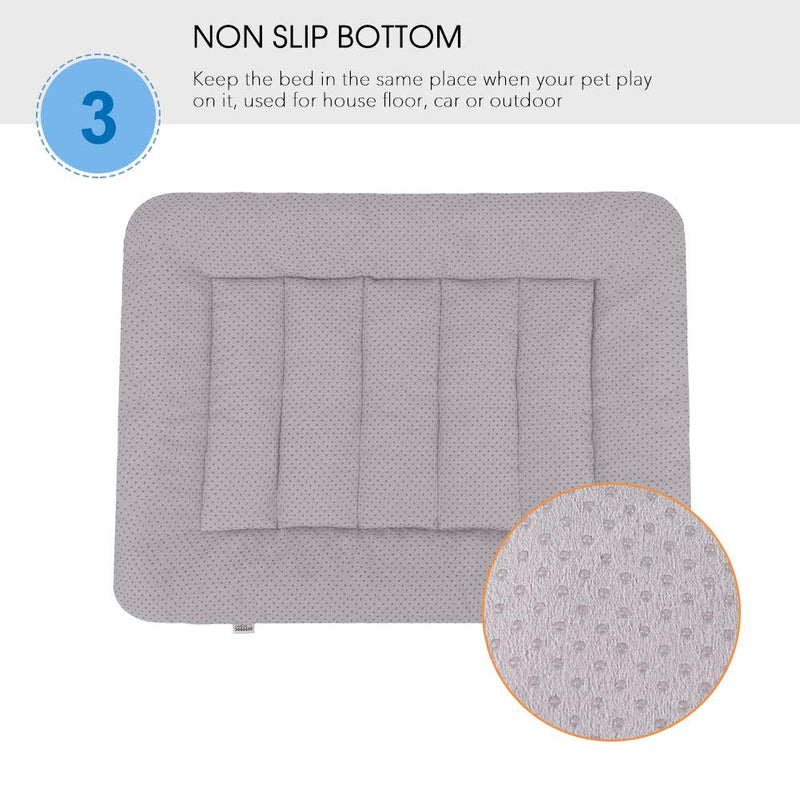 Hero Dog Medium Dog Bed Crate Pad Mat 35 Inch Washable Matteress Anti Slip Cushion for Pets Sleeping Blue Grey - PawsPlanet Australia