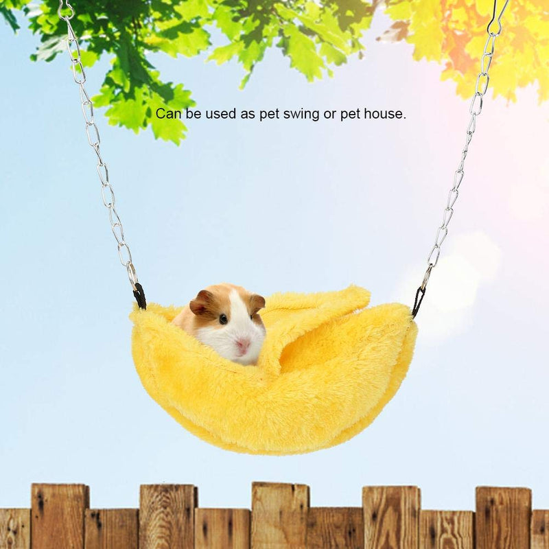 Fdit Hamster Swing Hammock Hanging Nest Birds Chewing Toy for Mice Small Animal Bed Banana Ship Moon Models (Yellow) yellow - PawsPlanet Australia