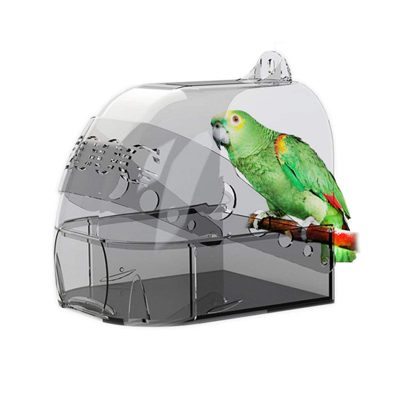 Hamiledyi Parrot Bath Box,Multifunctional Bird Bathroom Bath Box Cage Accessory Supplies External Wall-Mounted Bottom Can Be Pulled for Parrot Bluebird Love Bird Parakeet - PawsPlanet Australia