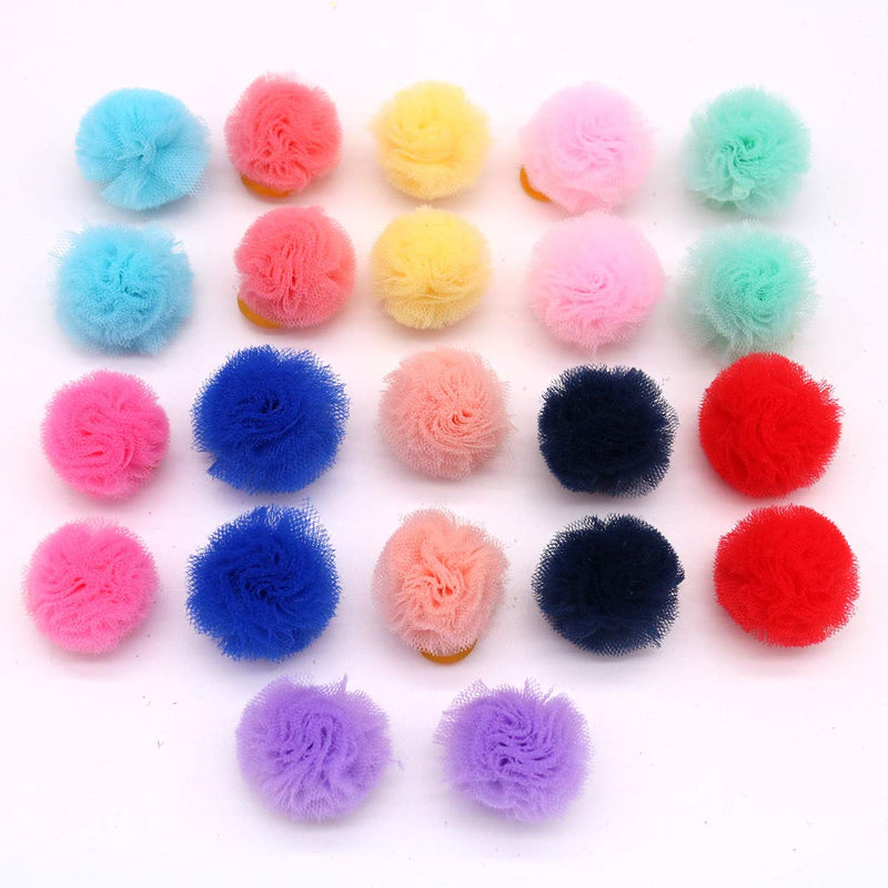 [Australia] - TAOBABY Small Dog Bows,Colored Ball Design for Puppy, Bows with Rubber Bands 0.78",Pet Grooming Bows, Dog Hair Bows, Dog Hair Accessories 24pcs/Pack in Pairs 