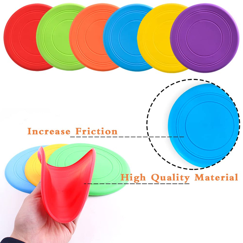 6 Pack Soft Frisbee Flying Disc,Dogs Training Interactive Toys,Lightweight Floating Saucer for Small to Medium Dog Outdoor Sport - PawsPlanet Australia