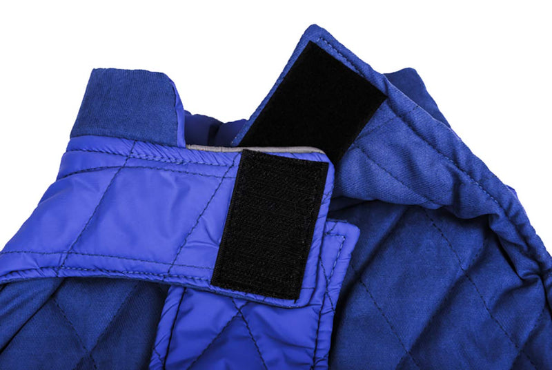 Cozy Winter Dog Jacket Vest Warm Dog Coats Reversible Clothes Pleat cotton With Harness Hole for Small Medium Large Dogs - Blue - L - PawsPlanet Australia