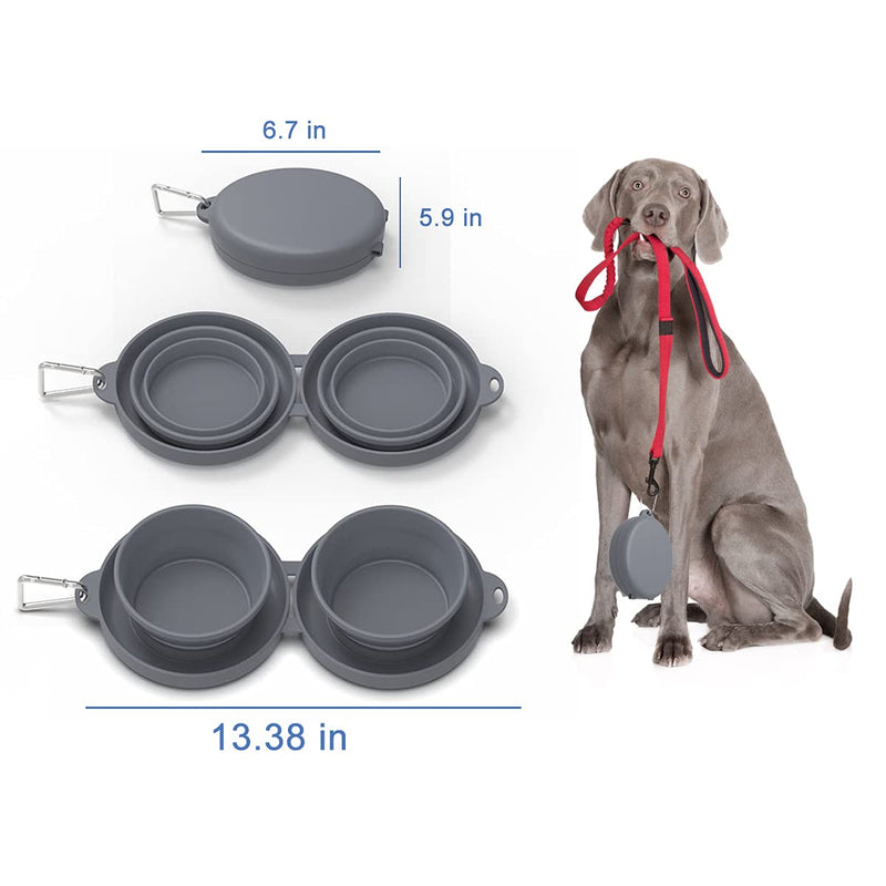 Collapsible Travel Dog Bowls with Measuring Cup and Spoon Set,Portable Dog Bowls for Food and Water Feeding,Collapsible Cat Bowls for Small,Medium,Large Size Dogs and Cats,Silicone Pet Travel Bowls - PawsPlanet Australia