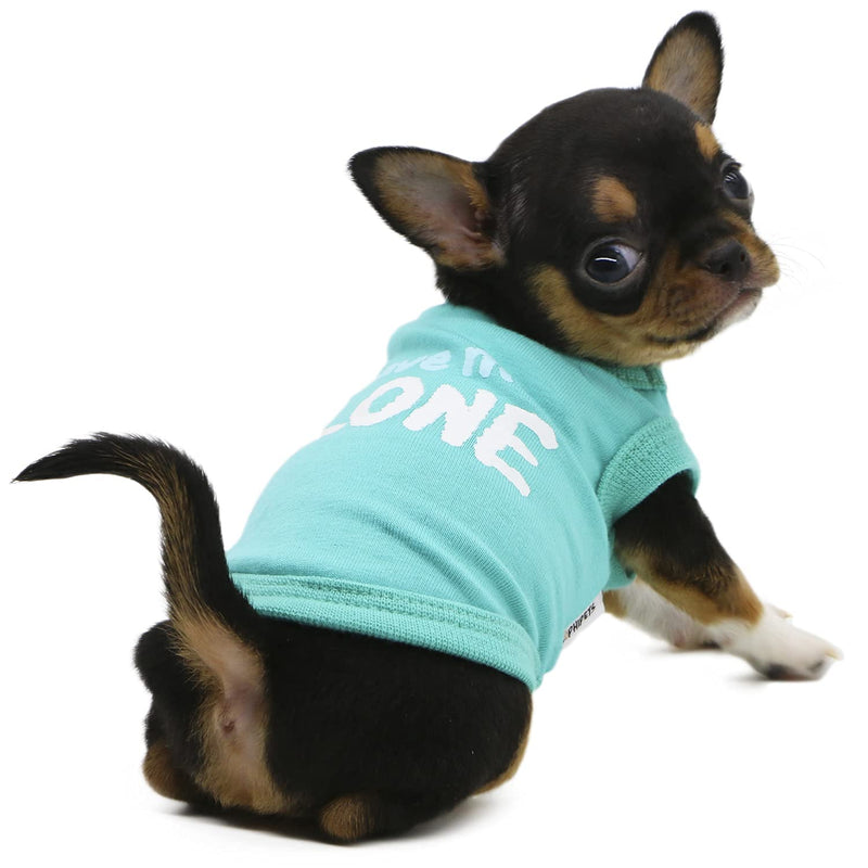 LOPHIPETS Dog Leave Me Alone Letter Print Shirts for Small Teacup Dog Chihuahua Yorkie Puppy Cat Clothes Tee-Blue/XXS XX-Small Blue - PawsPlanet Australia