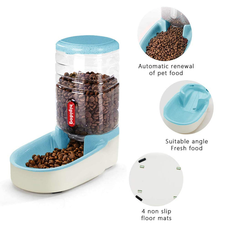 Automatic Cat Feeder Gravity Pet Feeder Dog and Cat Feeder 1 Gallon Pet Feeder Dispenser Blue Feeder - PawsPlanet Australia