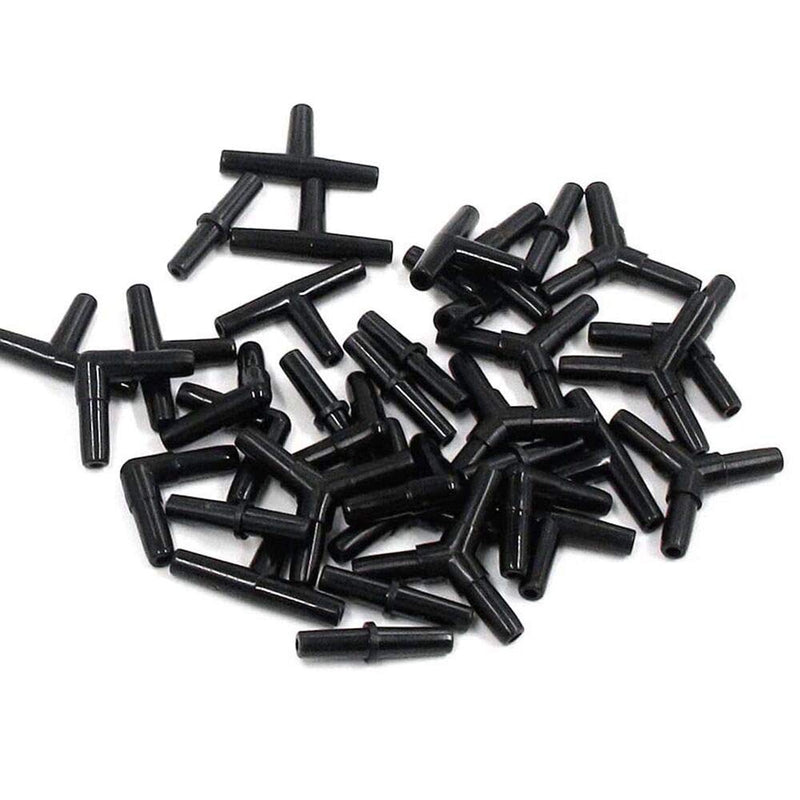 BornFeel Aquarium Airline Tubing Connectors I T L Y 40pcs Fish Tank Air Tube Adapters for 3/16 '' Air Line Hose Black - PawsPlanet Australia