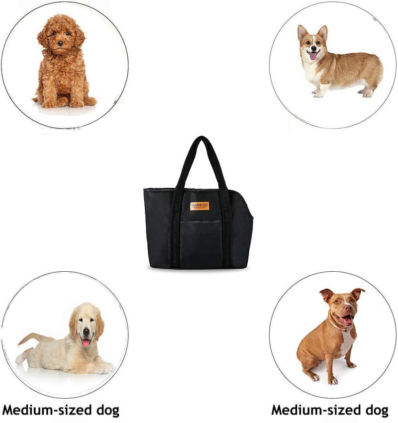 Pet Dog Purse Tote Carrier Bag for Medium Dogs Travel Soft-Sided Purse Carriers with Pocket Safety Tether Stand Pedal Portable Dog Sling Tote Carriers Purse for Small Medium Dog Outdoor Doggy Carriers Black - PawsPlanet Australia