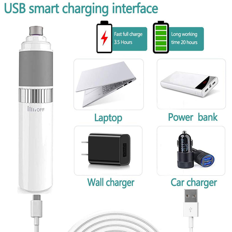 Jienosi Pet Nail Grinder，Stepless Speed USB Rechargeable Pet Nail Trimmer Paws，Gentle Paws Grooming Nail Grinder for Large Medium Small Dogs and Cats and Other Small Medium Pets ， White - PawsPlanet Australia