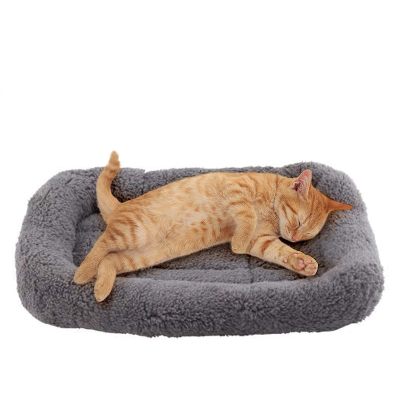 Namsan Cat Bed Dog Bed Soft Cat Cushion Plush Heat Mat for Small Dogs/Cats/Rabbits, 42 cm x 28 cm, Gray - PawsPlanet Australia