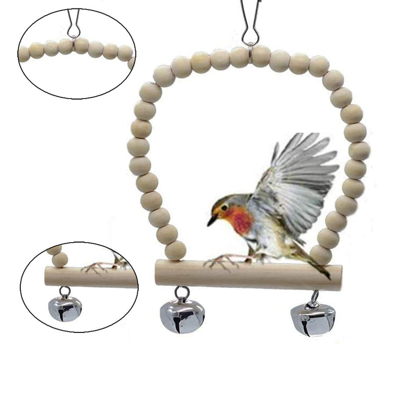 Wonninek 13 Pcs Bird Parrot Swing Chewing Toys with Upgraded Bell Natural Wood Standing Hanging Hammock Bird Cage Toys for Small Parakeets, Cockatiels, Finches, Budgie, Macaws - PawsPlanet Australia