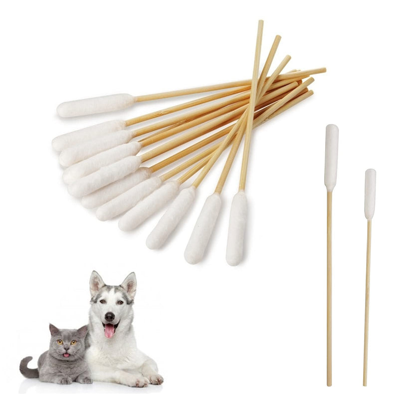 SEGMINISMART Dog Ear Cleaner Bamboo Cotton Buds, Bamboo Cotton Swab Sticks Thicker Cotton, Cotton Buds for Cat Dog Ear Wax Infection Removal, Itchy Ear Remedy Cleaning Swabs (Small) - PawsPlanet Australia