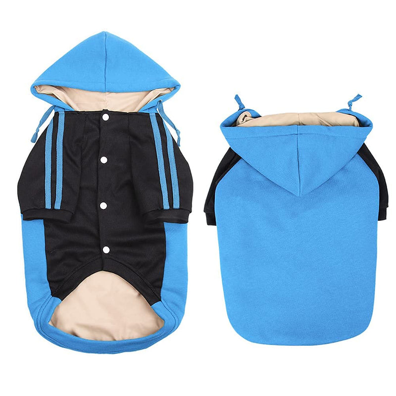 FEimaX Dog Hoodie Warm Coat Puppy Pet Hoodies Winter Clothes Outdoor Hooded Adjustable Cat Jacket Sweater Shirt for Small Medium Dogs Chihuahua Yorkshire Poodle S Blue - PawsPlanet Australia