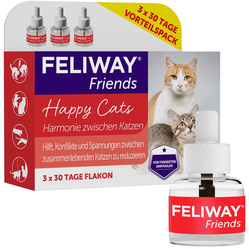 FELIWAY Friends value pack for cats | 3x refill bottle | reduces conflicts & tensions between cats | more harmony in the multi-cat household | 3x 48ml - PawsPlanet Australia