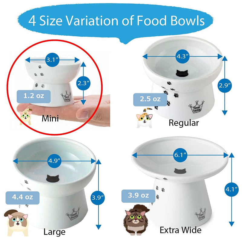 Necoichi Raised Stress Free Cat Food Bowl, Elevated, Backflow Prevention, Dishwasher and Microwave Safe, No.1 Seller in Japan! Mini - PawsPlanet Australia