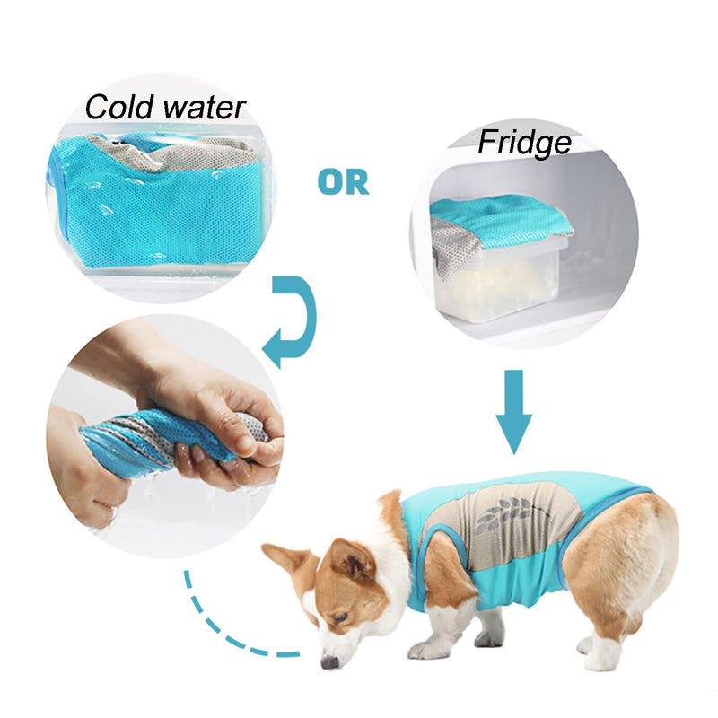 Runmeihe Dog Cooling Vest, Safe Dog Coat with Reflective Strip, Breathable Mesh Dog Clothes for Summer, Light Weight Cooling Dog Jacket (M) M - PawsPlanet Australia