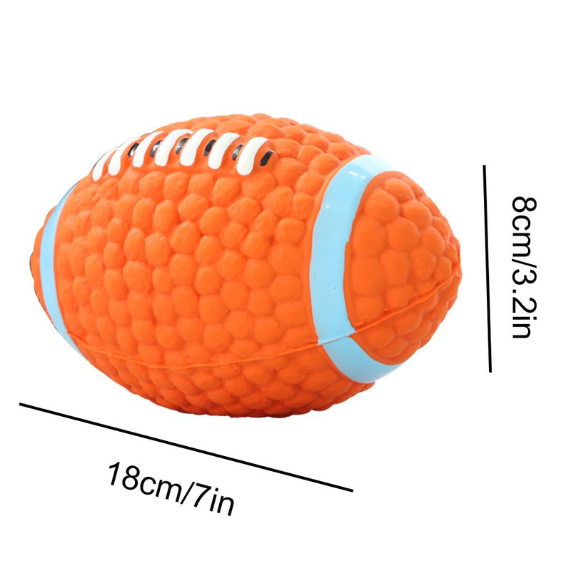 IFOYO Dog Toy Ball, Soft Dog Squeaky Toy Large Natural Rubber Dog Toy Ball for Dogs, 5.71in / 14cm Rugby - PawsPlanet Australia