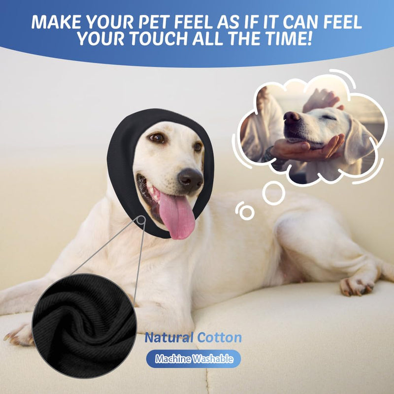 COMFPET No Flap Earmuffs for Dogs, Dog Muzzle for Ear Hematoma, Earmuffs for Pets, Ear Protection for Cats and Dogs, Ear Care, S(Black) Black - PawsPlanet Australia
