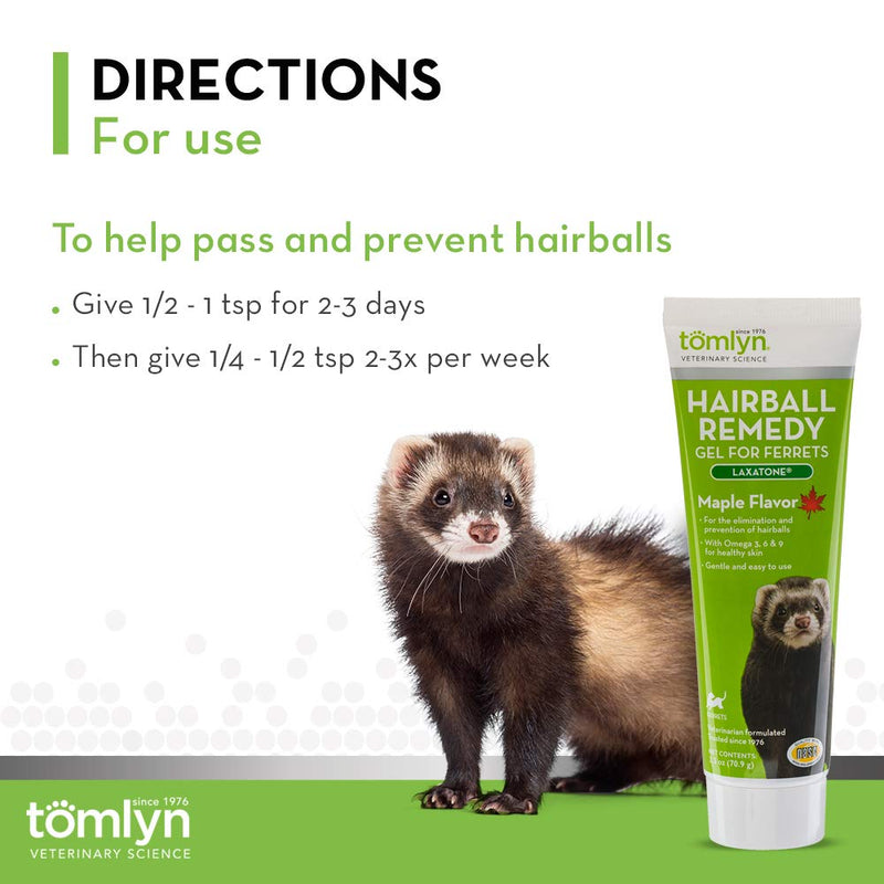 TOMLYN Laxatone Maple-Flavored Hairball Remedy Gel for Ferrets, 2.5oz - PawsPlanet Australia