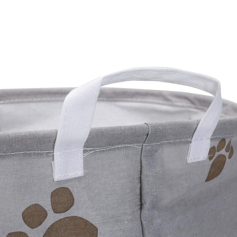 Fushida Large Canvas Laundry Hamper Basket, Collapsible Waterproof Travel Cylindric Storage Bin, Foldable Laundry Bag with Comfort Handles (Gray) - PawsPlanet Australia