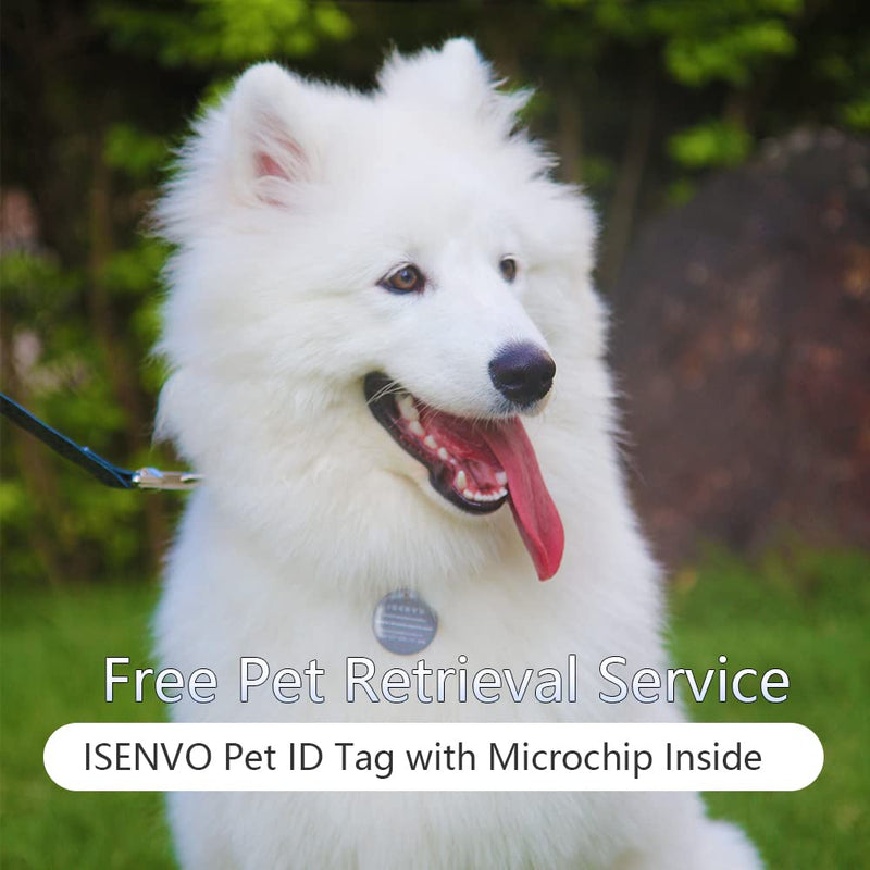 ISENVO Pet ID Tag with Microchip Inside , Light Dog and Cat ID Tag , Waterproof and Durable Pet ID Tag with Free Registration - PawsPlanet Australia