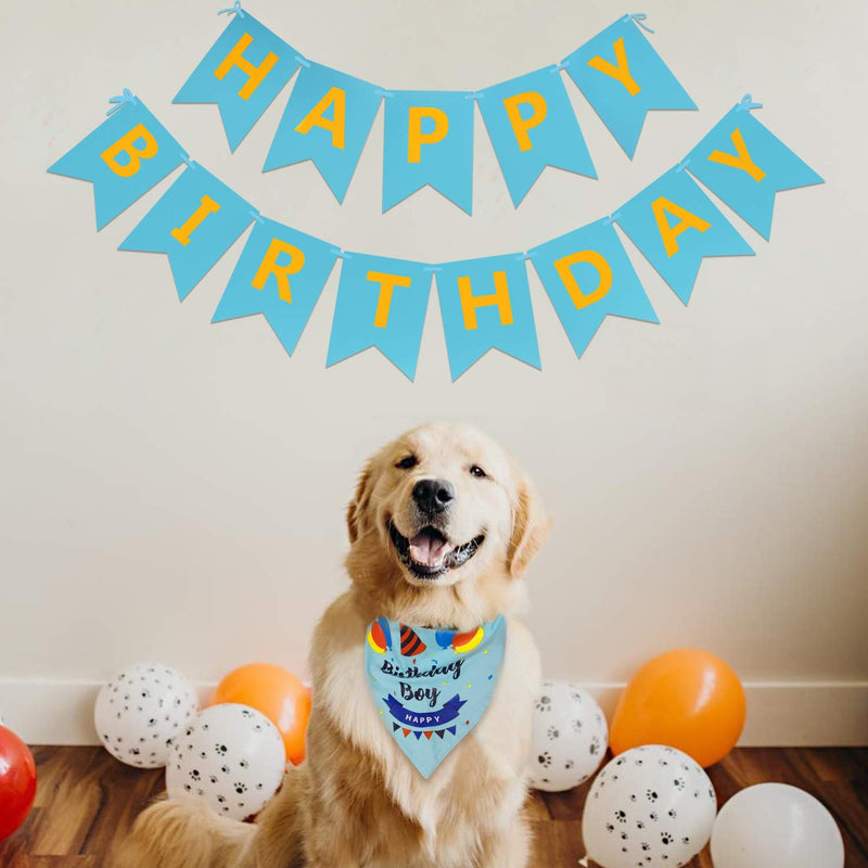 [Australia] - MLCINI Dog Birthday Bandana Cute Bandana for Dogs Dog Birthday Scarfs with Banner Dog Birthday Party Supplies Dog Bandana Boy for Small and Large Dogs 