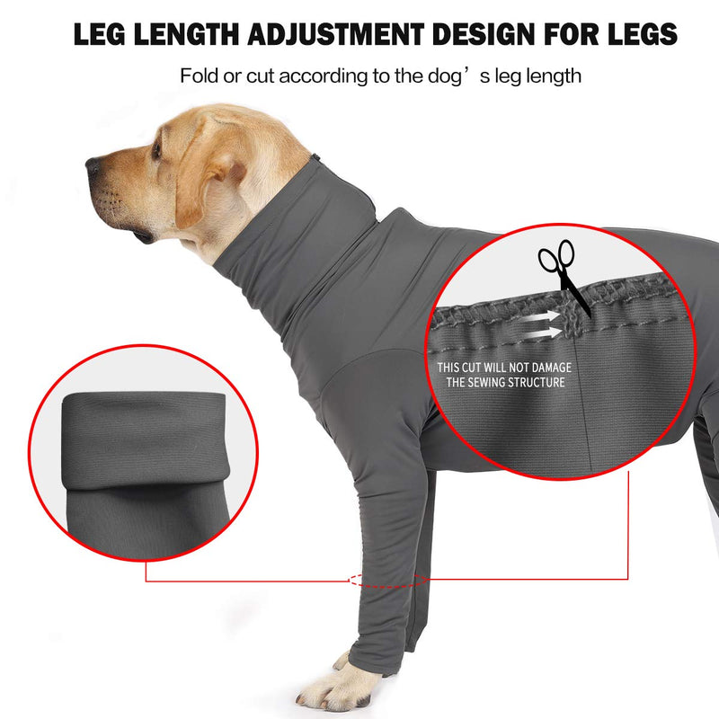 KADUNDI Dog Recovery Suit After Surgery,Pet Surgical Wear For Abdominal Wounds or Skin Diseases Prevent Licking Cone E-Collar Alternative,Bite Post-operative Clothing（XS） XS Grey - PawsPlanet Australia