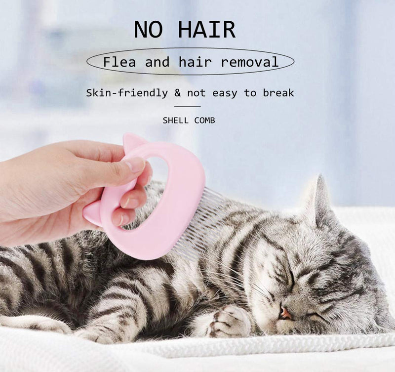 3 Pieces Pet Hair Removal Comb Cat Massage Comb, Pet Hair Removal Massaging Shell Comb Suitable for Cats and Dogs Shedding and Grooming Matted Tangled Fur and Loose Hair, Include Short & Long Hair 1pcs green & 1pcs pink & 1pcs blue - PawsPlanet Australia