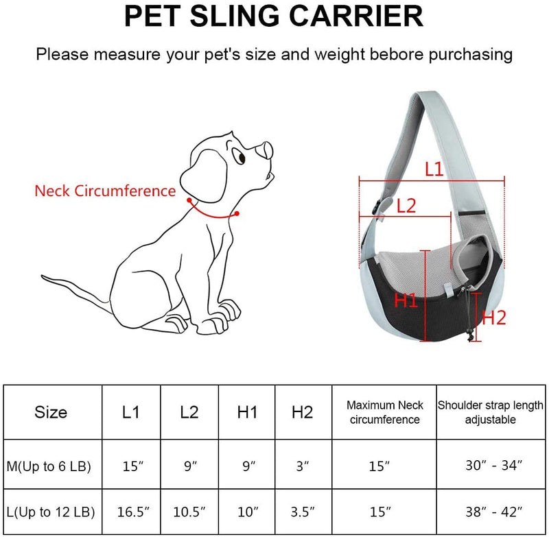 Pecco Pet Carrier Hand Free Sling for Dog Cat Puppy Carry Bag Small Pet Traverl Carrier with Breathable Mesh Pouch for Outdoor Travel Walking Subway (S, Black) S - PawsPlanet Australia