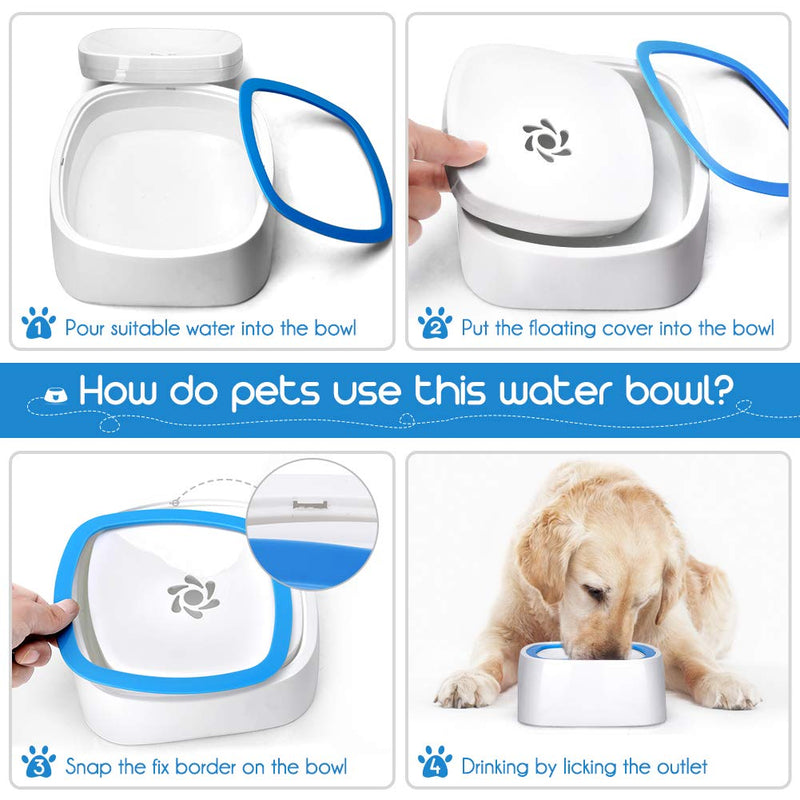 Dog Water Bowl Vehicle Carried Floating Bowl, No Spill Dog Bowl Anti Gulping Dripless Avoid Wet Mouth Pet Bowl with Food Grade Material for Dogs/Cats, Keep Water Fresh - PawsPlanet Australia