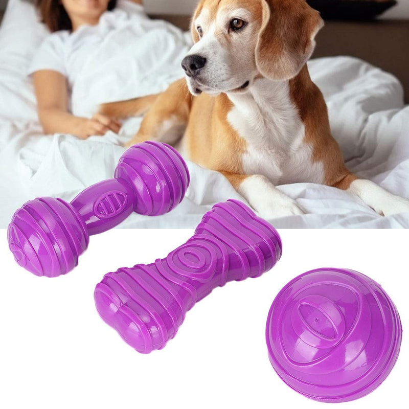 FILFEEL Dog Barbell Toy, Pet Ball Dog Barbell TPR Bone Grinding Teeth Chew Toy for Dog Training Interactive Toy(Purple) - PawsPlanet Australia