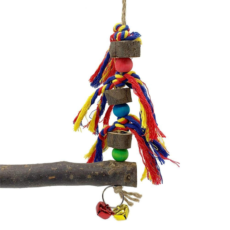 Fiaoen Pet Swing Bird Toy,Chicken Bird Perch Stand Stick,Pet Hammock Toy With Cotton Rope Bell For Rooster Hen Chick,for Large Bird Parrot Hens Macaw Trainning marvelously - PawsPlanet Australia