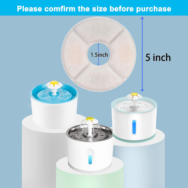 【New Version】 Cat Water Fountain Filters, 8 Pack Replacement Pet Fountain Filter Fit with 3 Premium Filtration System, Packaged with 4 Pre-Filter Sponges & 1 Cleaning Brush - PawsPlanet Australia