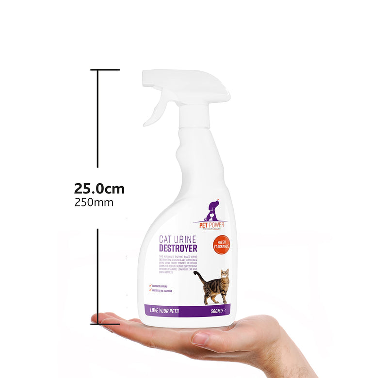 Pet Power Cat Urine Destroyer, Clear, 500 Millilitre - PawsPlanet Australia