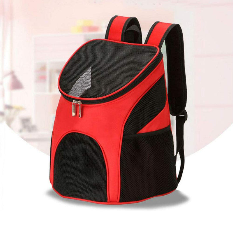 Oyccen Cats Dogs Carrier Backpack Breathable Small Pet Travel Bag Hands-free Outdoor Backpack for Walking Hiking Red - PawsPlanet Australia