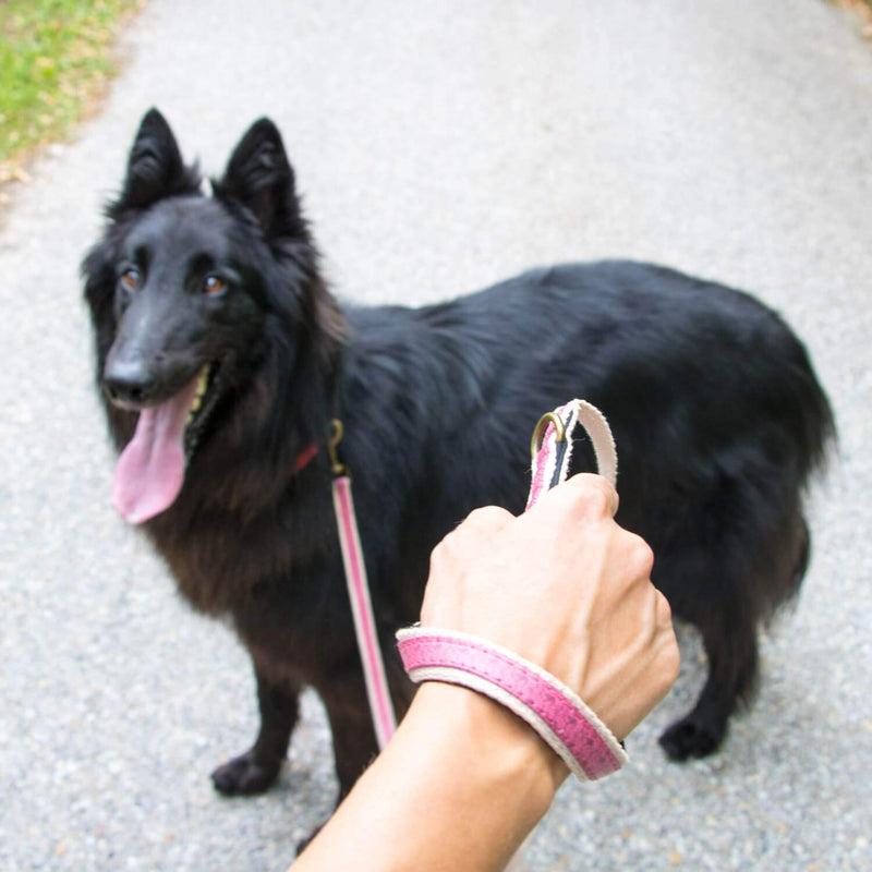 [Australia] - Pettsie Leash Dog Pet Made from Sturdy Durable Hemp, 5 Ft Long, Double Layer for Safety and Padded Handle for Extra Comfort and Control, Gift Box Included S Pink 