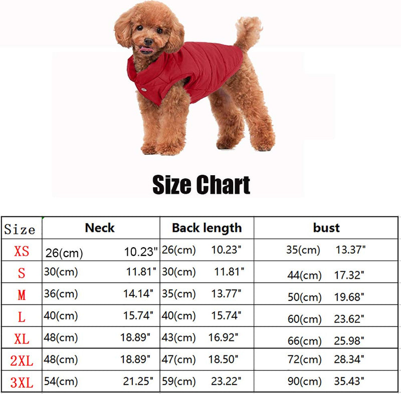 Morezi Dog Cosy Fleece Jacket Winter Lined Coat Winter Coat Pet Cloth Warm and Soft Dog Vest Jackets Apparel For Small Medium Large Dogs - Red - L Large(Chest: 60CM) - PawsPlanet Australia