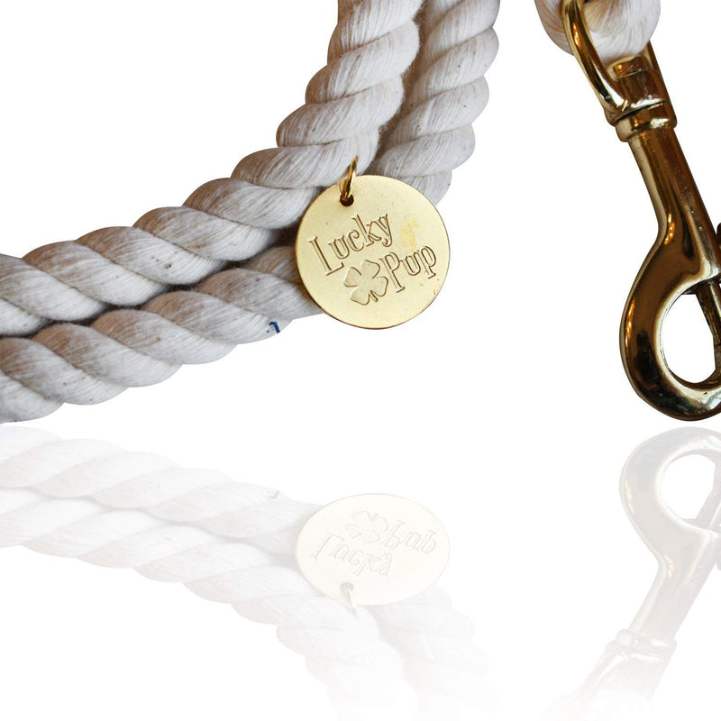 [Australia] - Cotton Rope Dog Leash- Dog Rope Leash- Dog Leashes for Medium Dogs Large Dogs- Dog Training Leash- Heavy Duty Dog Leash- Leash for Medium Dogs Big Dogs- Dog Lead- 5 feet- Durable and Comfortable! White 