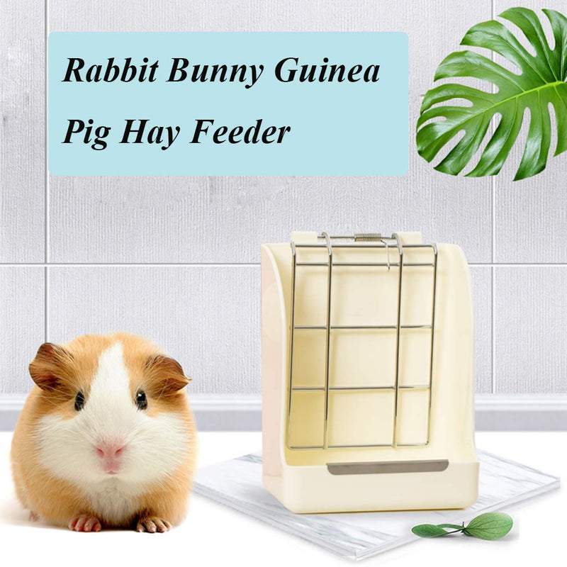 [Australia] - STKYGOOD Rabbit Feeder Bunny Guinea Pig Hay Feeder,Hay Guinea Pig Hay Feeder,Chinchilla Plastic Food Bowl White-A 