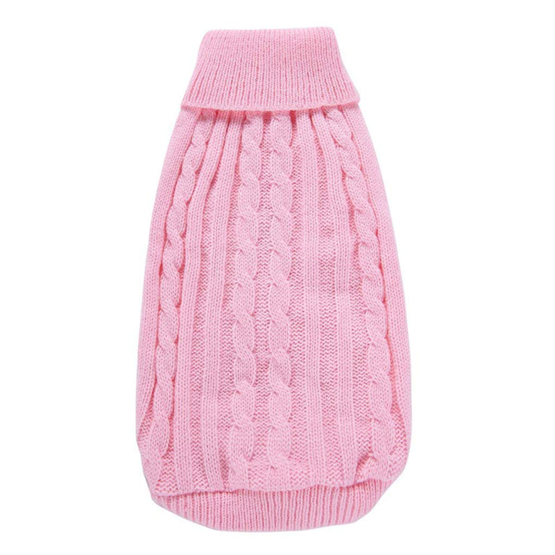 [Australia] - CHBORCHICEN Small Dog Sweaters Knitted Pet Cat Sweater Warm Dog Sweatshirt Dog Winter Clothes Kitten Puppy Sweater X-Small Pink 